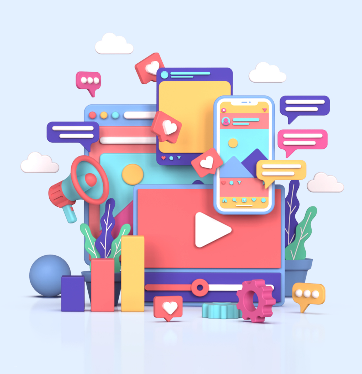 Ilustración de redes sociales