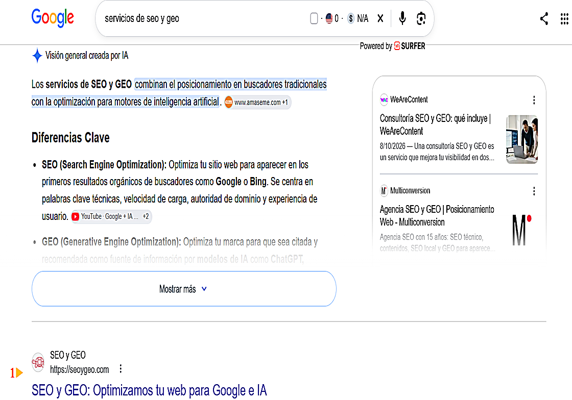 Resultados de búsqueda en Google